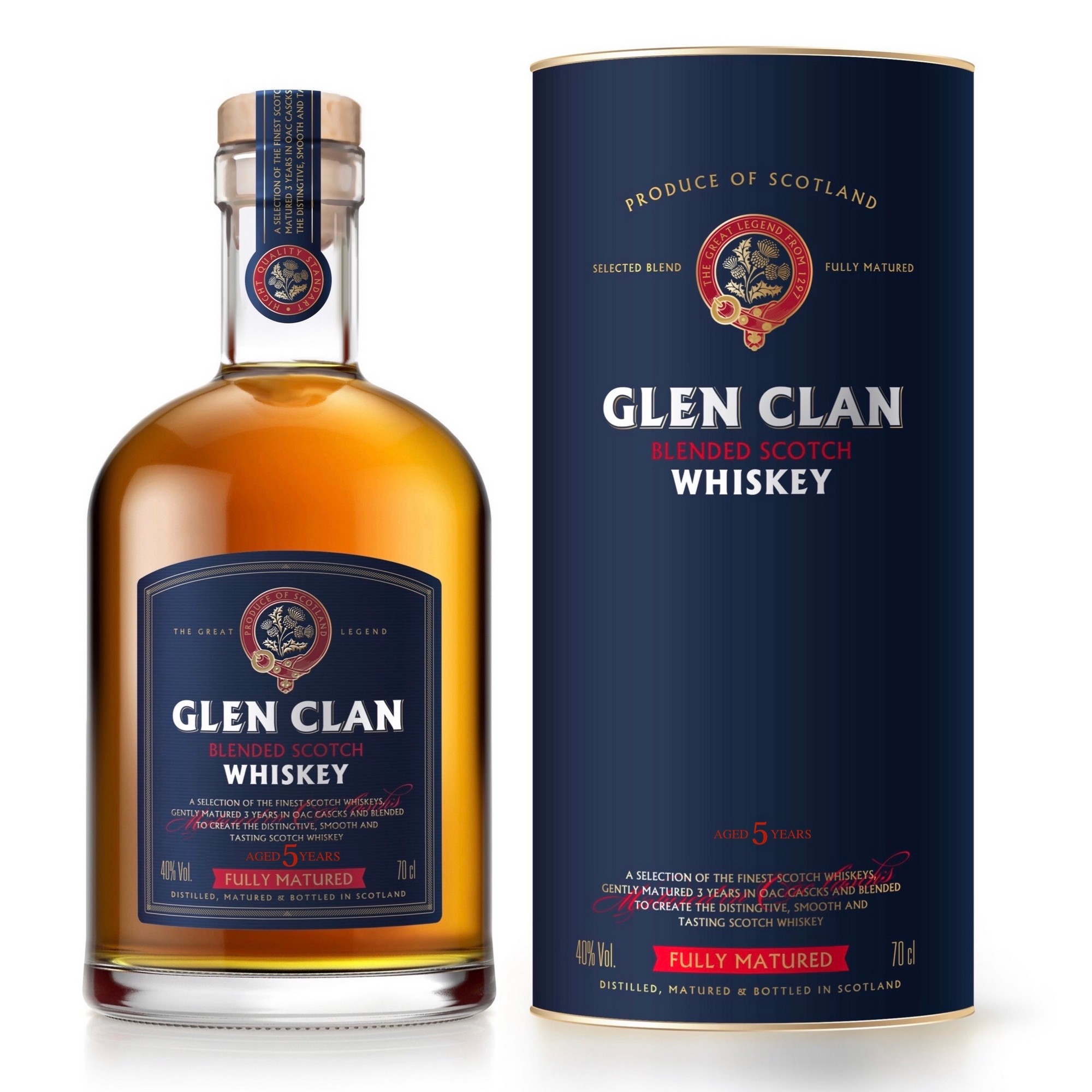 GLEN CLAN Blended Scotch Whisky 5YO 70cl 0.700 л.