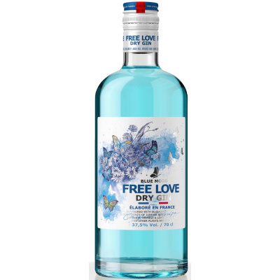 FREE LOVE Dry Gin Blue Mood 70cl 0.700 л.